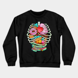 Unicorn Anatomy Sweet Inside Crewneck Sweatshirt